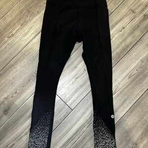 Lulu Lemon Black Leggings with White Accents